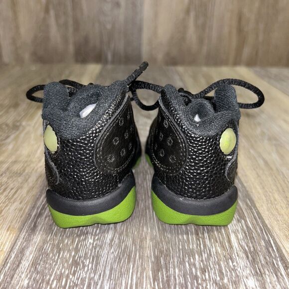 Nike Air Jordan 13 Retro 414581-042 Black Altitude Green Toddler Youth Size 4C - Picture 7 of 11